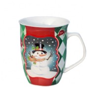 340ml Snow man decal advertising gifts customized ceramic christmas mug