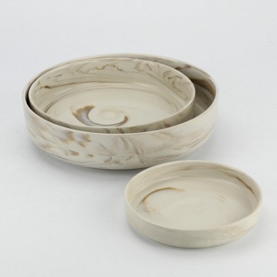 Japanese style beauty price high quality rice salad ceramic marble bowl set