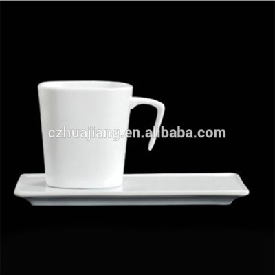 Hotel / home used elegant white bulk modern porcelain tea cup and saucer