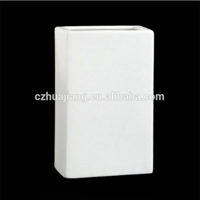 Hotel / restaurant used pure rectangle shape ceramic decoration vase