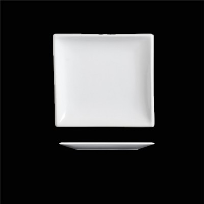 Dinnerware china supplier square shape flat shallow white color porcelain plates