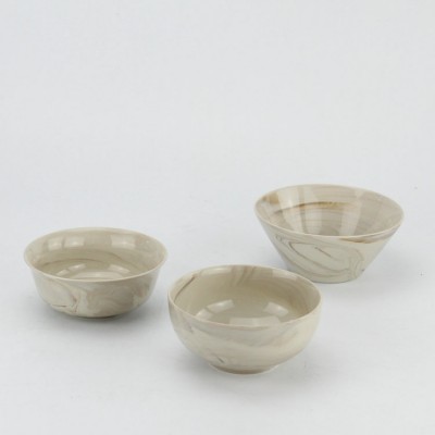 Unique marble colored different size cheap clay serving bowls / japanese ceramic bowl for restaurant