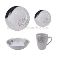 16pcs  simple style hotel restaurant ceramic dinner set wholesale dinnerware