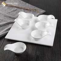 Kitchen Party 6 Pieces Taste Testing Spoon Set WIth Tray Porcelain