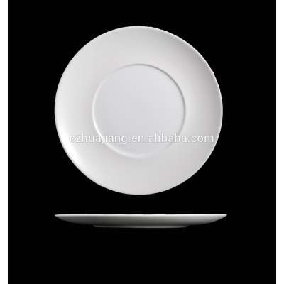 Wholesale hotel restaurant used white rolled edge ceramic dinner plate