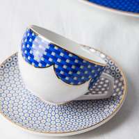 small espresso cup blau hotel besteck wedding catering buffet gold vajilla moderna porcelain coffee mug cups wholesale